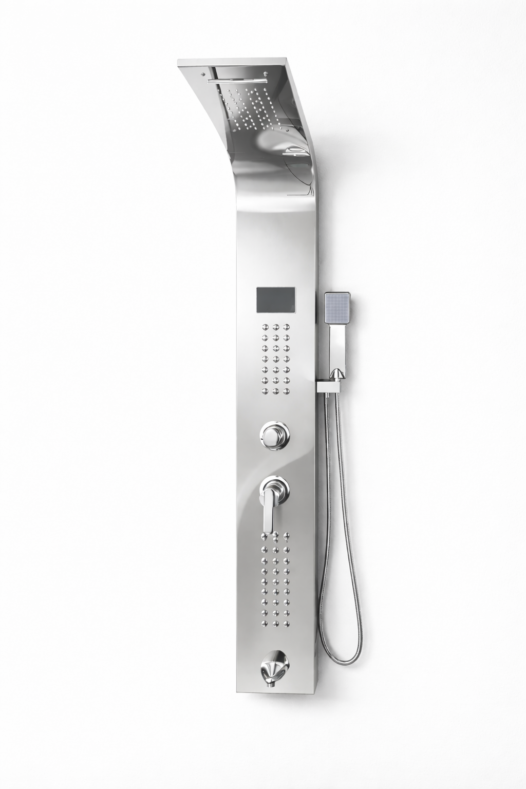 Panel de dus cu hidromasaj din inox Crom