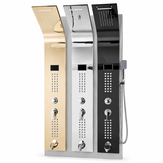 Panel de dus cu hidromasaj din inox Crom