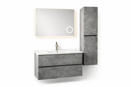 Set Mobilier Baie Stone 80 cm oglinda cu LED