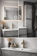 Set Mobilier Baie Stone 80 cm oglinda cu LED