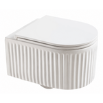 Vas WC suspendat alb lucios riflat, capac slim soft-close