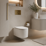 Vas WC suspendat alb lucios riflat, capac slim soft-close