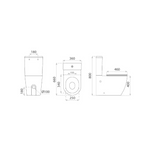 Vas WC rotund cu rezervor T2062, capac duroplast cu inchidere lenta, mecanism inclus, rimless