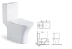 Vas WC cu rezervor negru mat T2065, capac soft-close și mecanism dublă comandă
