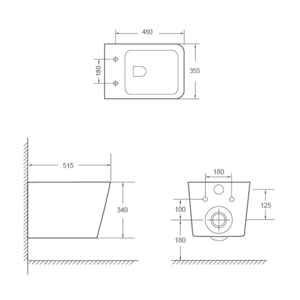 Vas WC suspendat cu bideu integrat alb lucios, rimless