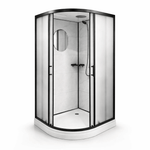 Cabina de dus semirotunda Paris-90, dimensiune 90×90 cm, panouri compozit cu aspect de faianta - Casa Stile
