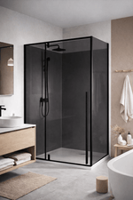 Cabina dus HYDRA 80x120 dreptunghiulara, geam fumuriu securizat 8 mm, profil negru mat - Casa Stile