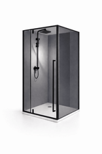 Cabina dus HYDRA 90x90 patrata, geam fumuriu securizat 6 mm, profil negru mat - Casa Stile