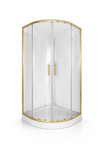 Cabina dus rama aurie 90x90, sticla securizata 5mm. Cadita este inclusa in pret! - Casa Stile