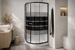 Cabina dus rama neagra 90x90, sticla securizata 5mm. Cadita este inclusa in pret! - Casa Stile