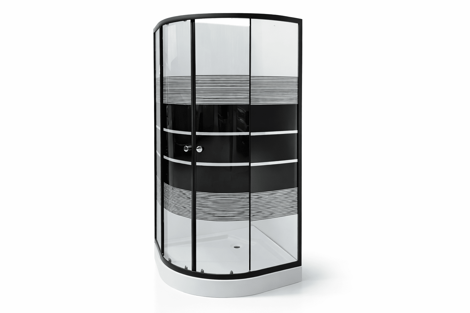 Cabina dus rama neagra 90x90, sticla securizata 5mm. Cadita este inclusa in pret! - Casa Stile
