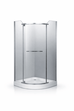 Cabina dus semi-rotunda 90x90, balama, prinderi si manere inox, sticla securizata 6mm. Cadita este inclusa in pret! - Casa Stile