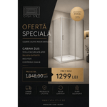 Cabina dus sticla securizata 6 mm, usa batanta, dimensiuni 80x100 cm - Casa Stile