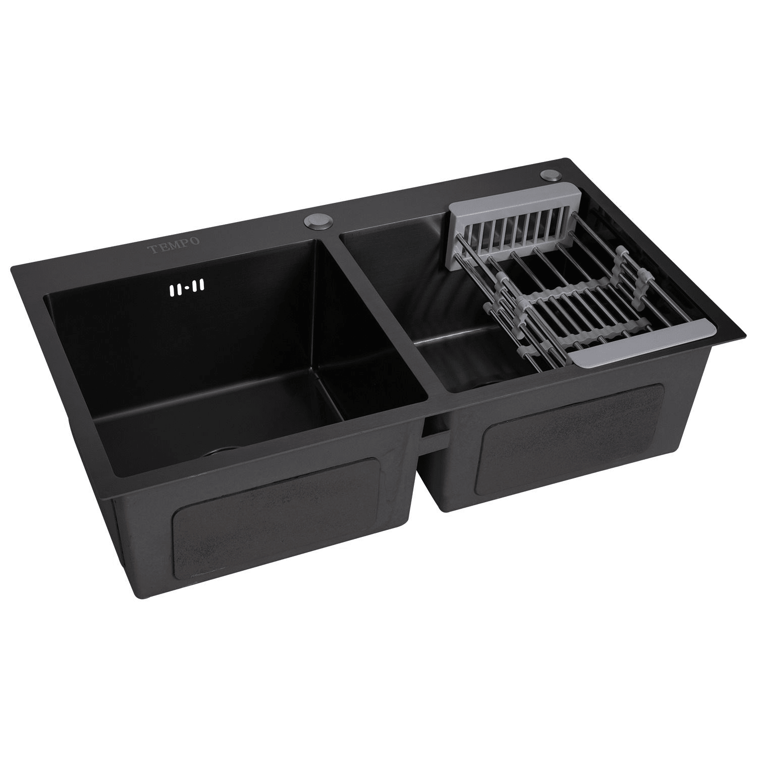 Chiuveta bucatarie inox negru 80x45, 2 cuve, grosime 1.2 mm - Casa Stile