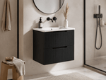 Corp Mobilier Baie Suspendat 60 cm Riflat – Nero (Negru) - Casa Stile