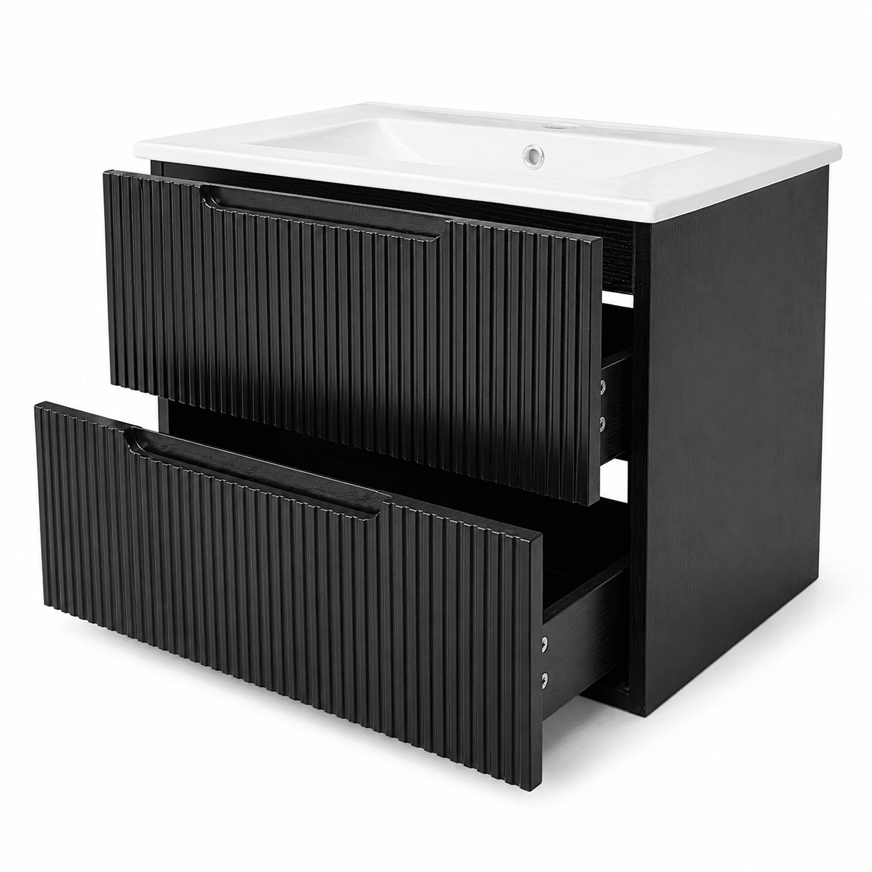 Corp Mobilier Baie Suspendat 60 cm Riflat – Nero (Negru) - Casa Stile