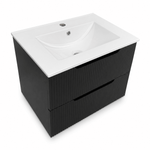 Corp Mobilier Baie Suspendat 60 cm Riflat – Nero (Negru) - Casa Stile