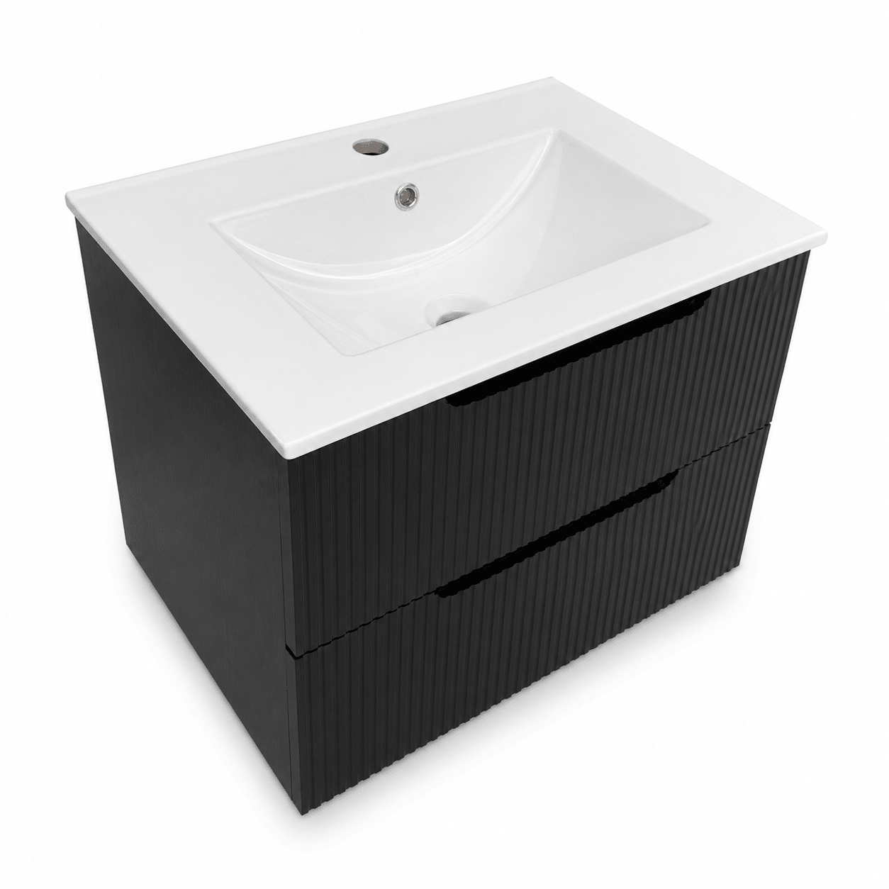Corp Mobilier Baie Suspendat 60 cm Riflat – Nero (Negru) - Casa Stile