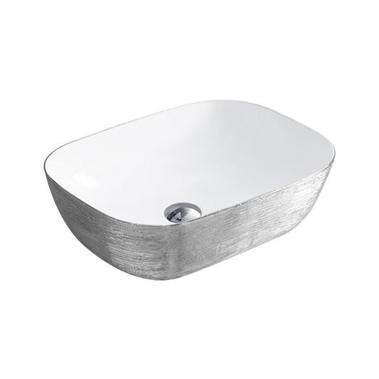 Lavoar baie 8217PS ceramică albă premium Argintiu