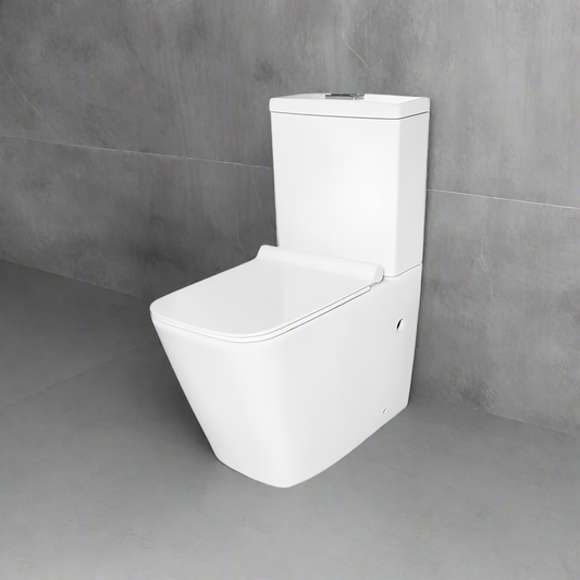 Vas WC cu rezervor T2066, pătrat, capac duroplast cu închidere lentă, mecanism inclus