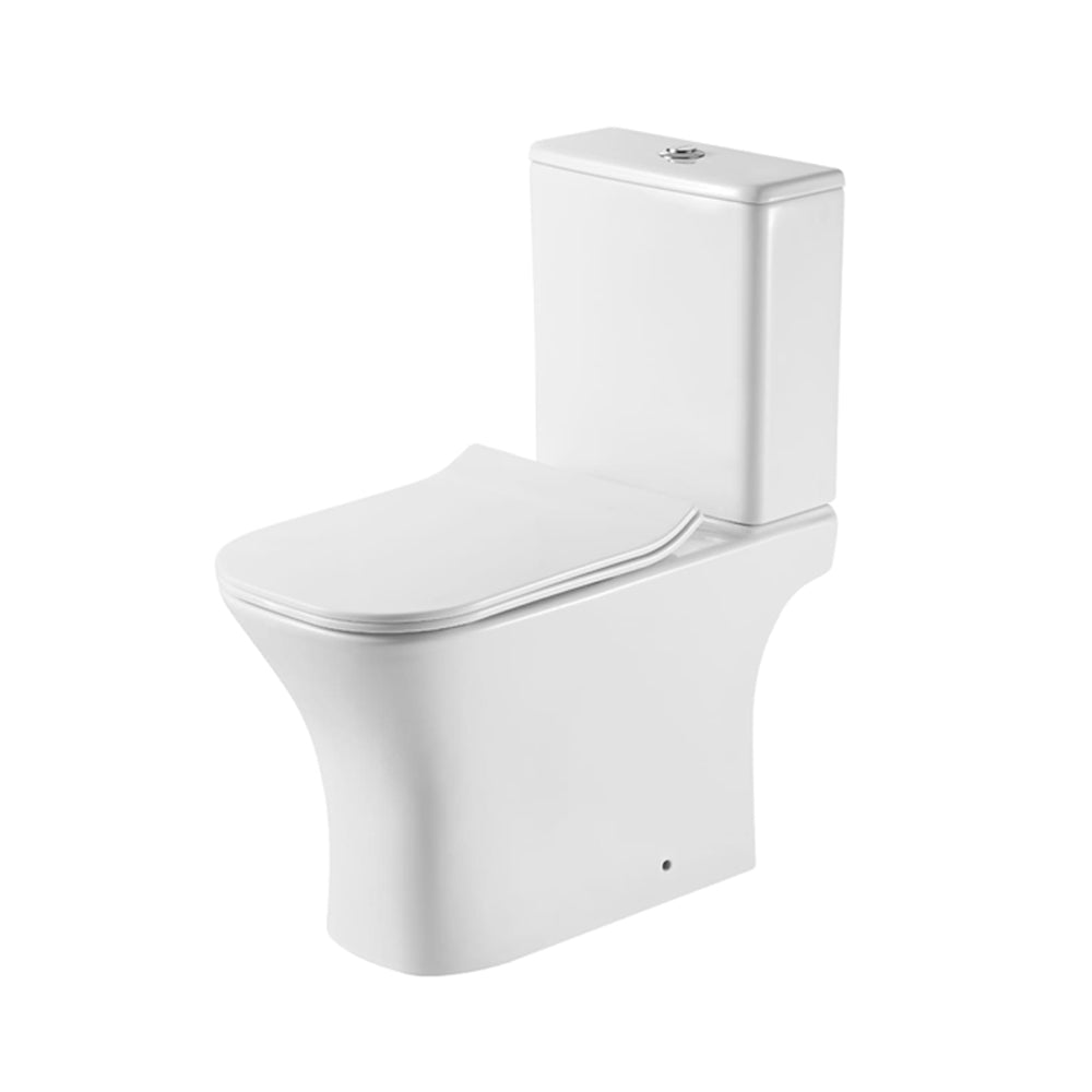 Set vas WC cu rezervor alb, capac soft-close, culoare albă, design clasic