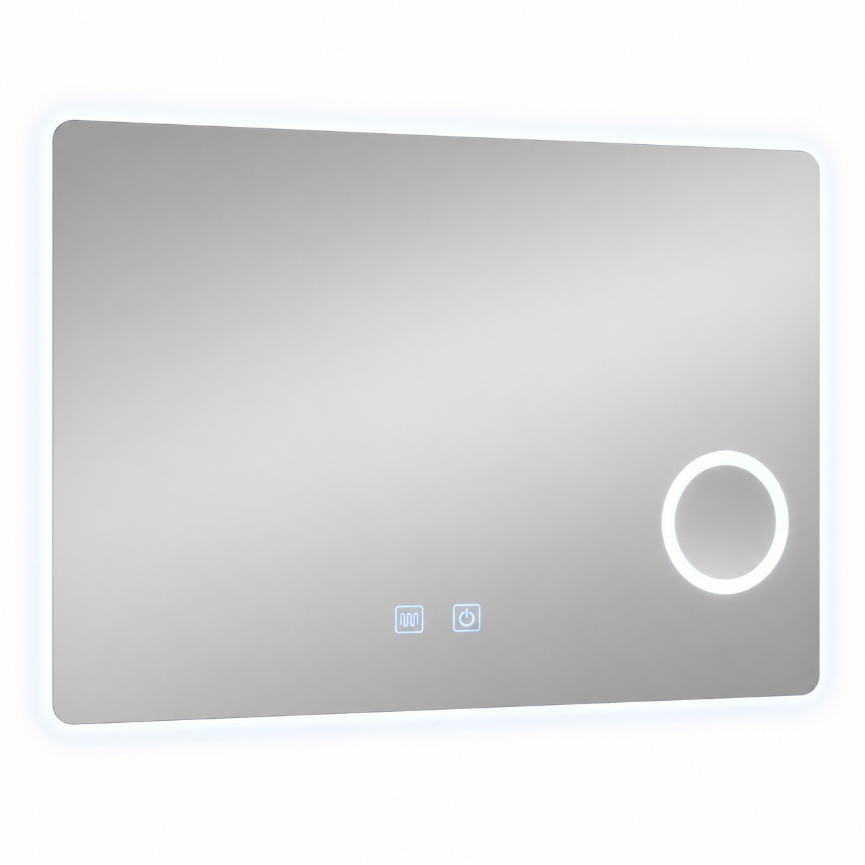 Oglinda baie LED FANTASY touch control cu lupa iluminata si dezaburire, 70x60 / 80x60 cm