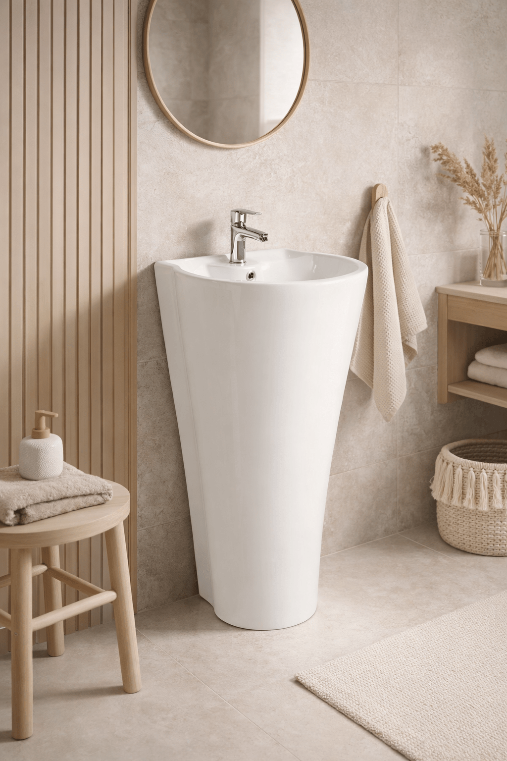 Lavoar stativ baie alb 8716 - Casa Stile