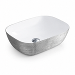 Lavoar baie pe blat 8217PS ceramica alba premium Argintiu