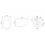 Vas WC suspendat marmorat alb, capac duroplast soft-close, rimless