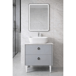 Mobilier Siena BC2451 60 cm, gri prafuit, oglinda cu LED, lavoar ceramic, blat compozit inclus, MDF total - Casa Stile