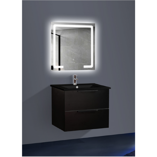 Mobilier Nero (WB-BC1087) 60 cm oglindă cu LED, lavoar ceramic inclus, MDF total