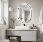Oglinda LED 608 60x80 cm rama aluminiu neagra - Casa Stile