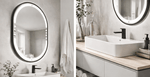 Oglinda LED 608 60x80 cm rama aluminiu neagra - Casa Stile
