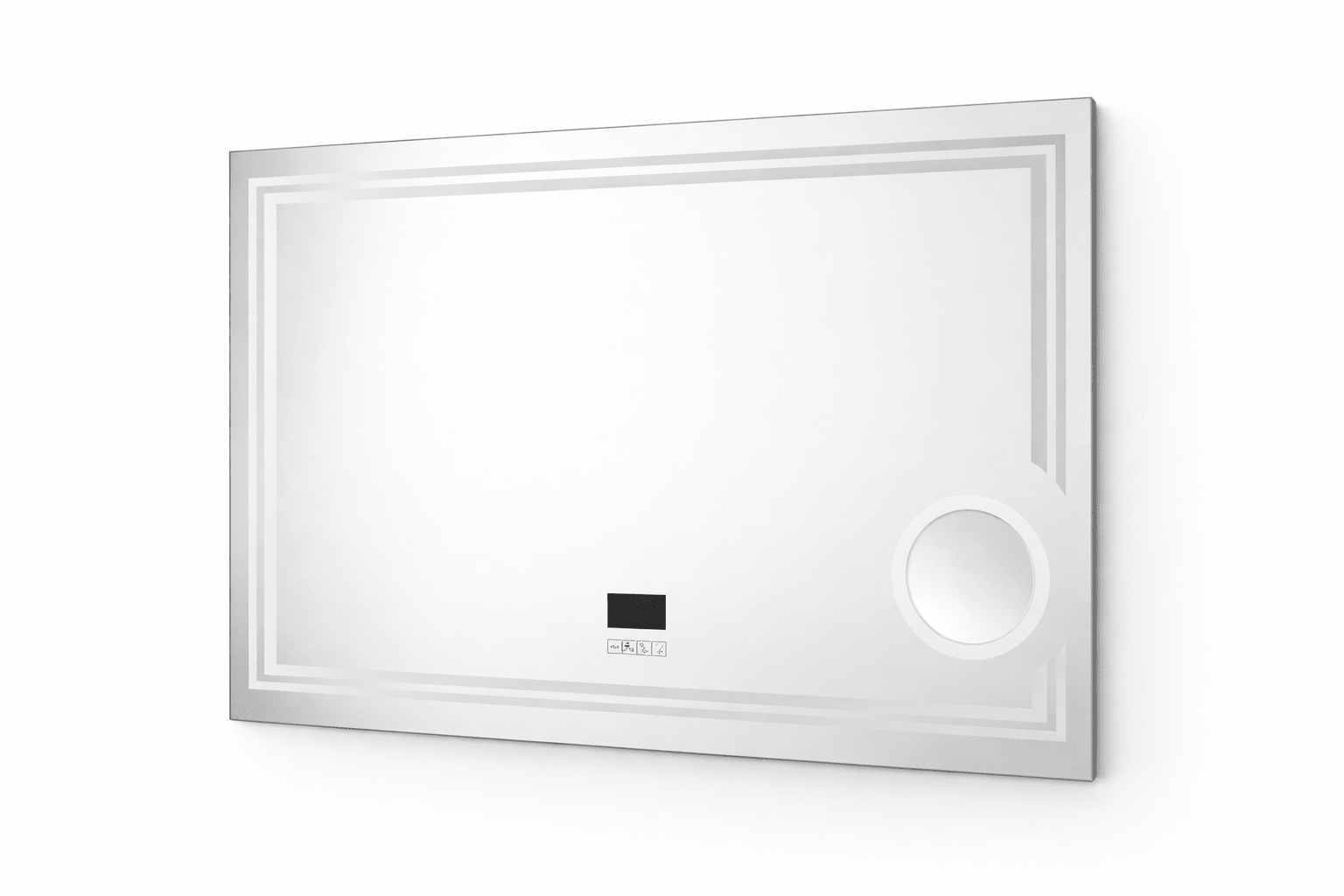 Oglinda LED 75x100 functie dezaburire, ceas, termometru, Bluetooth, boxe - Casa Stile