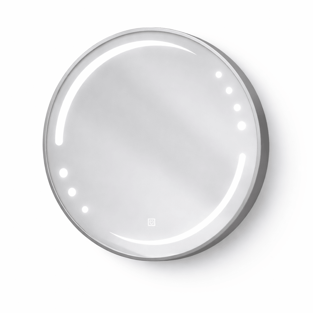 Oglinda LED rotunda 6911 Ø70, rama aluminiu argintiu - Casa Stile