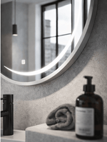 Oglinda LED rotunda 6911 Ø70, rama aluminiu argintiu - Casa Stile