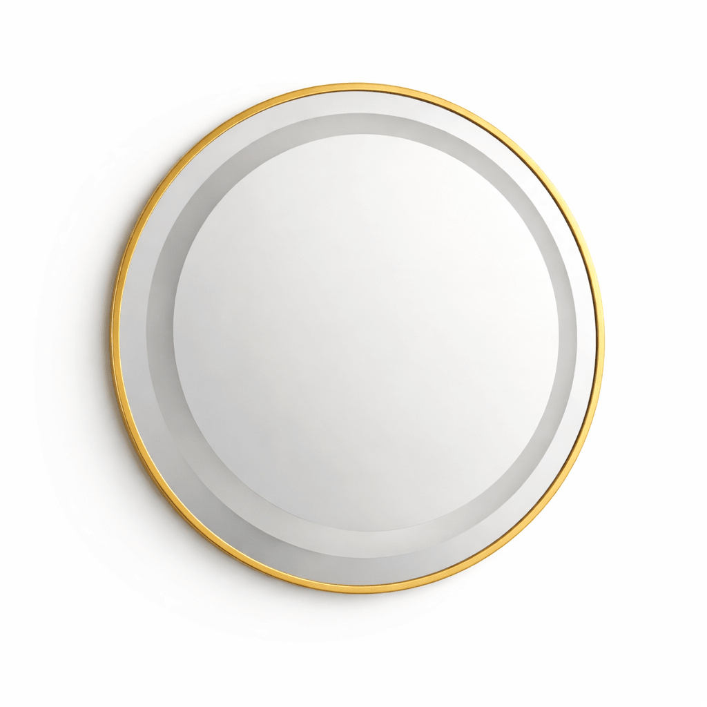 Oglinda LED rotunda 6918 Ø70 rama aluminiu aurie senzor tactil - Casa Stile