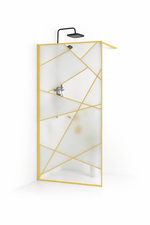 Paravan dus walk-in sticla securizata 8 mm Laser Gold 90x190 - Casa Stile