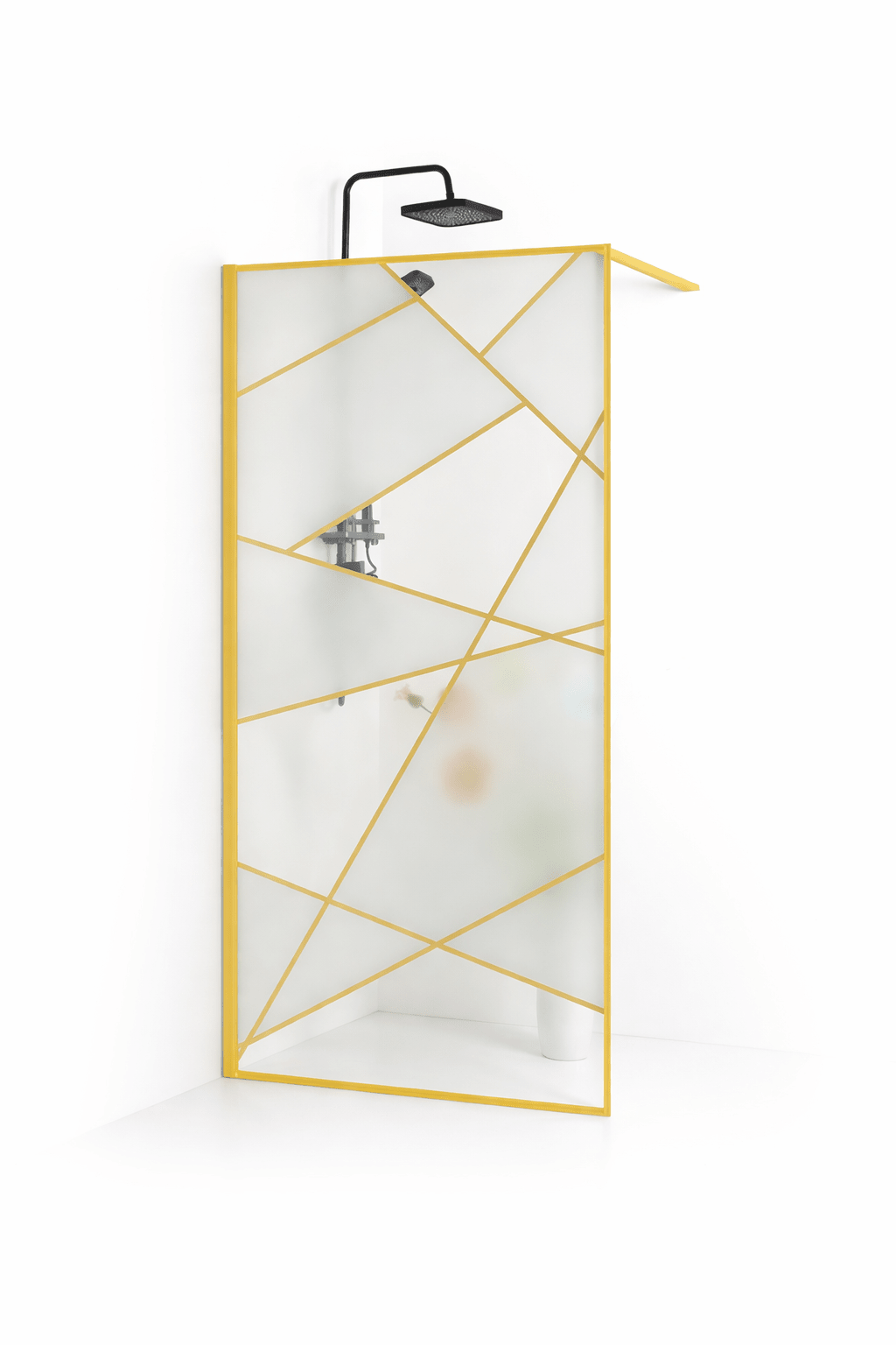 Paravan dus walk-in sticla securizata 8 mm Laser Gold 90x190 - Casa Stile