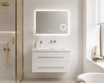 Set Mobilier Baie Efes 80 cm oglinda cu LED, lavoar compozit inclus, MDF total - Casa Stile