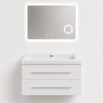 Set Mobilier Baie Efes 80 cm oglinda cu LED, lavoar compozit inclus, MDF total - Casa Stile