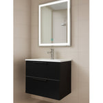 Set Mobilier Baie Suspendat 60 cm – cu Lavoar Ceramic Slim si Oglinda LED, MDF total - Casa Stile
