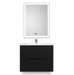 Set Mobilier Baie Suspendat 60 cm Riflat – Nero (Negru) - Casa Stile