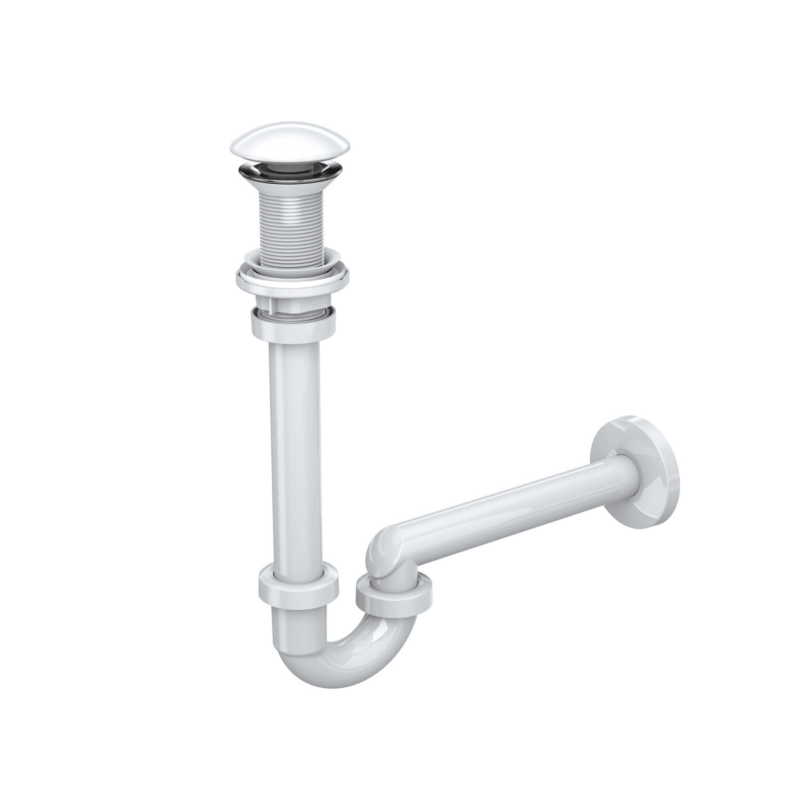 Sifon lavoar 220443 alb fara PP, clic-clac, cap ceramic, 250–250 - Casa Stile