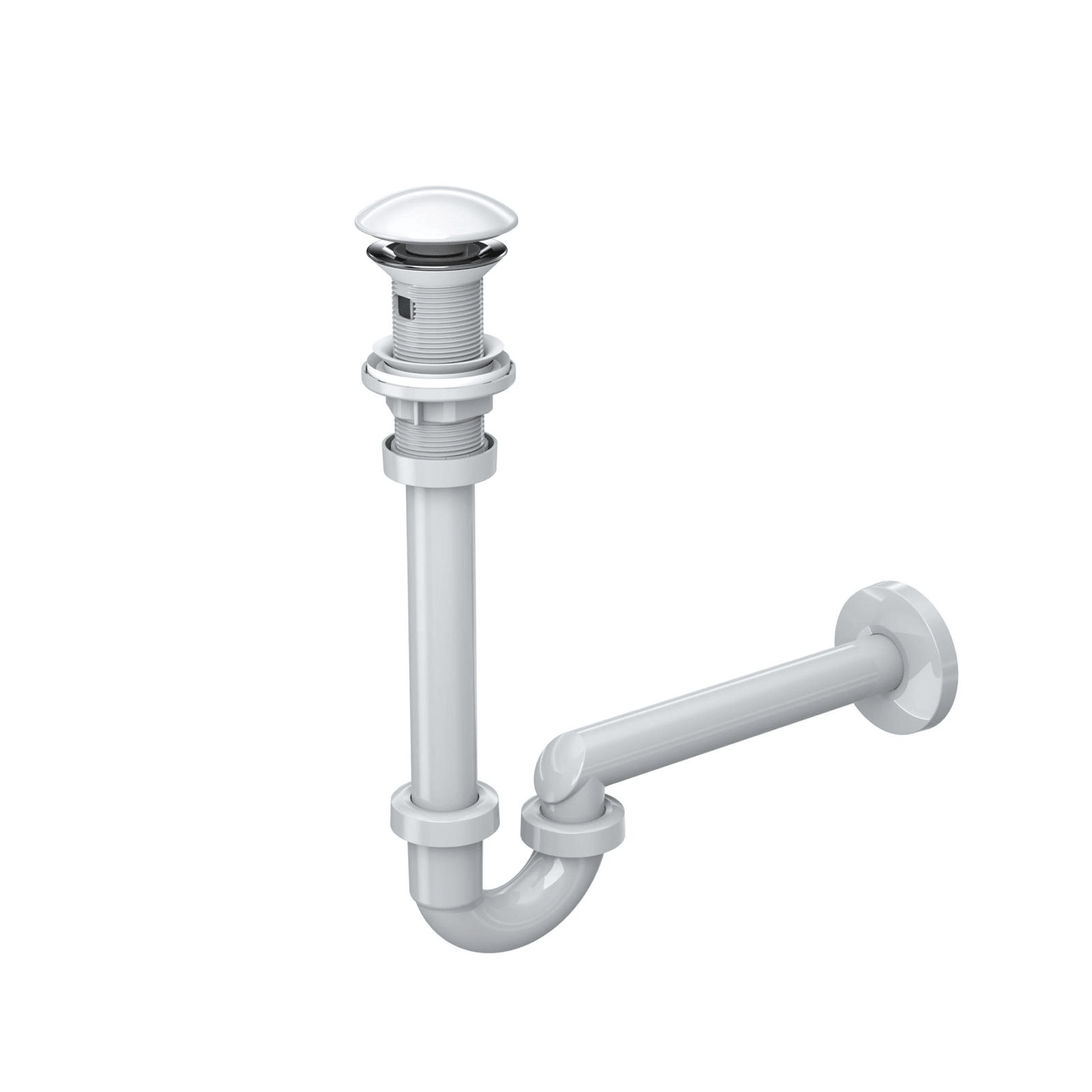 Sifon lavoar 220444 alb cu PP, clic-clac, cap ceramic, 250–250 - Casa Stile