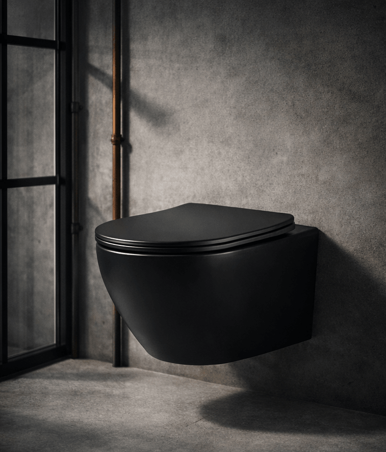 Vas WC suspendat W206MB negru mat capac duroplast cu amortizor - Casa Stile