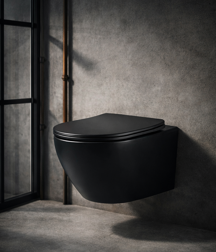 Vas WC suspendat W206MB negru mat capac duroplast cu amortizor