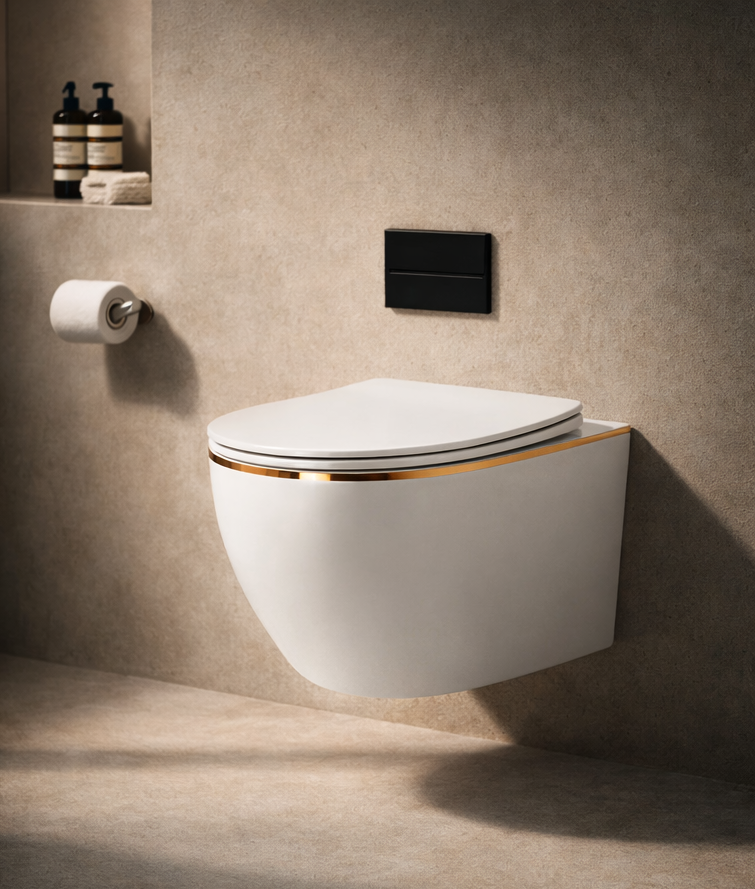 Vas WC suspendat cu capac soft-close alb lucios W206